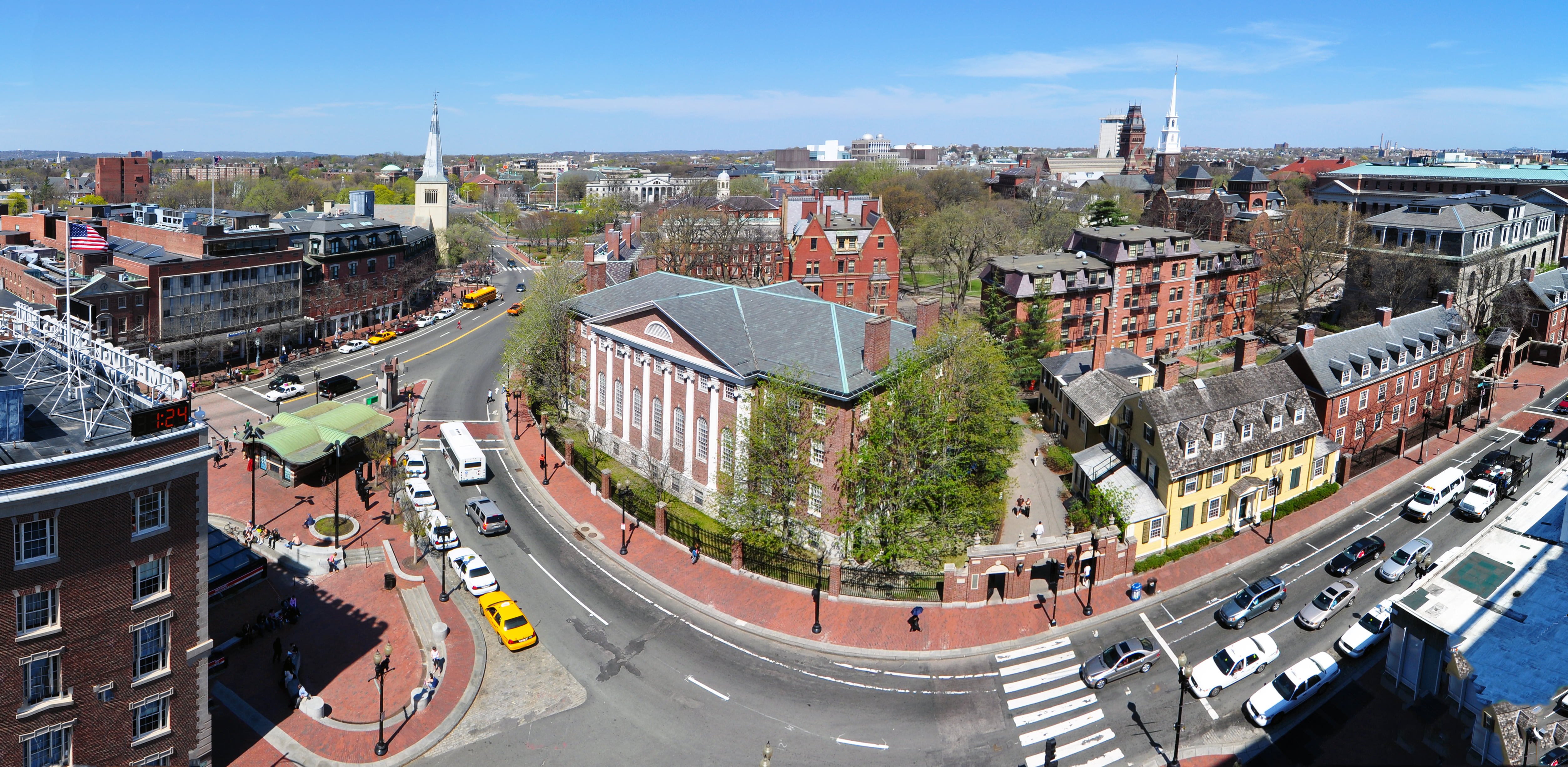 High-angle photo of Harvard Square