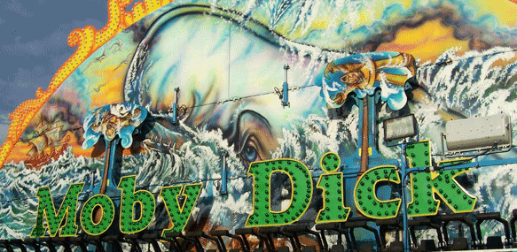 Giant Moby Dick sign with light-up lettering